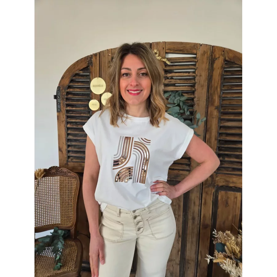 T-shirt Julian blanc motif choco