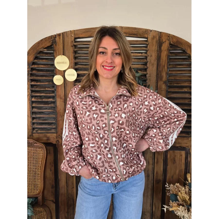 Veste Chloe sportswear leopard camel