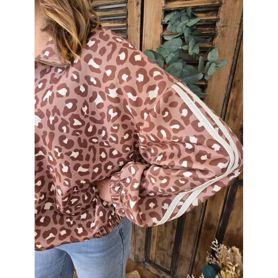 Veste Chloe sportswear leopard camel