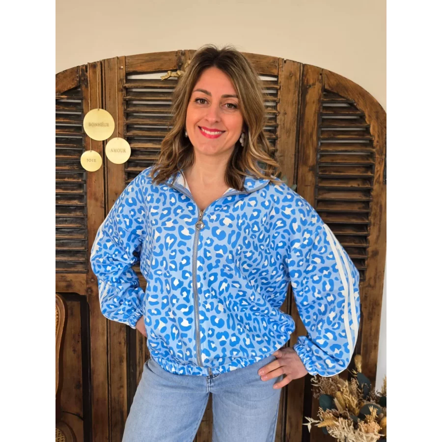 Veste Chloe sportswear leopard ciel