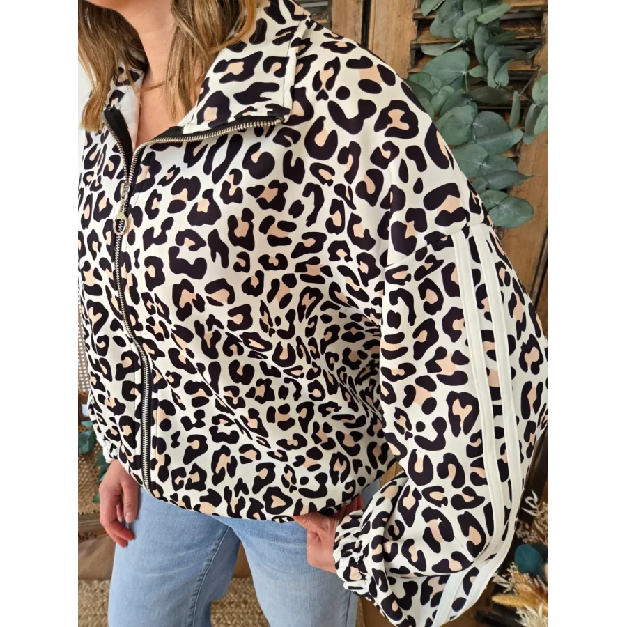 Veste Chloe sportswear leopard ecru