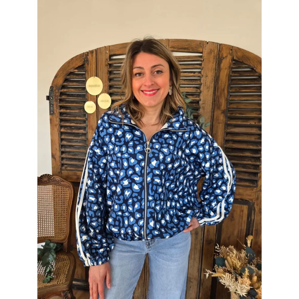 Veste Chloe sportswear leopard marine