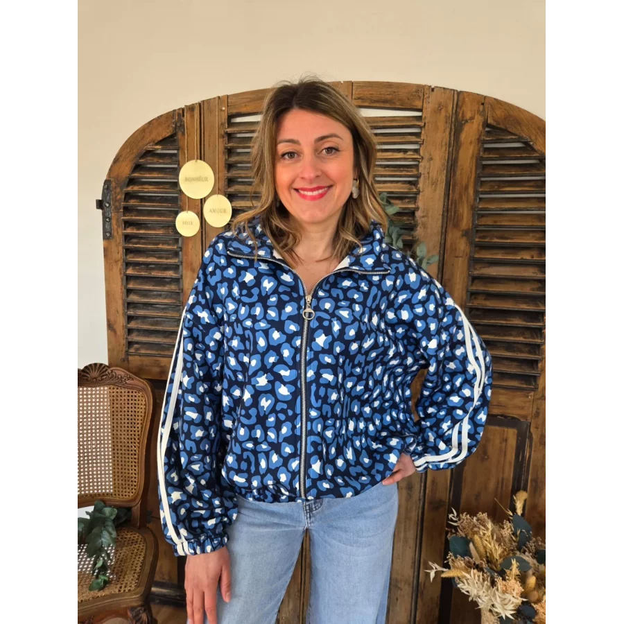 Veste Chloe sportswear leopard marine