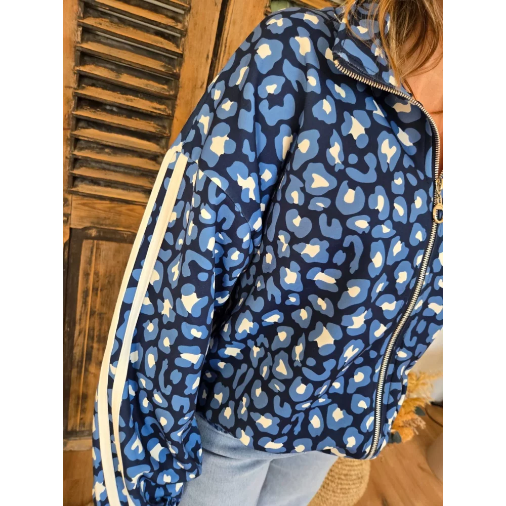 Veste Chloe sportswear leopard marine