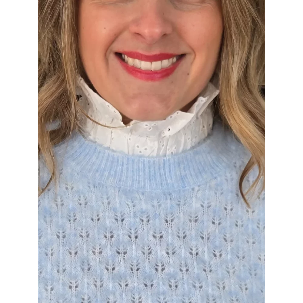 Col amovible dentelle blanc