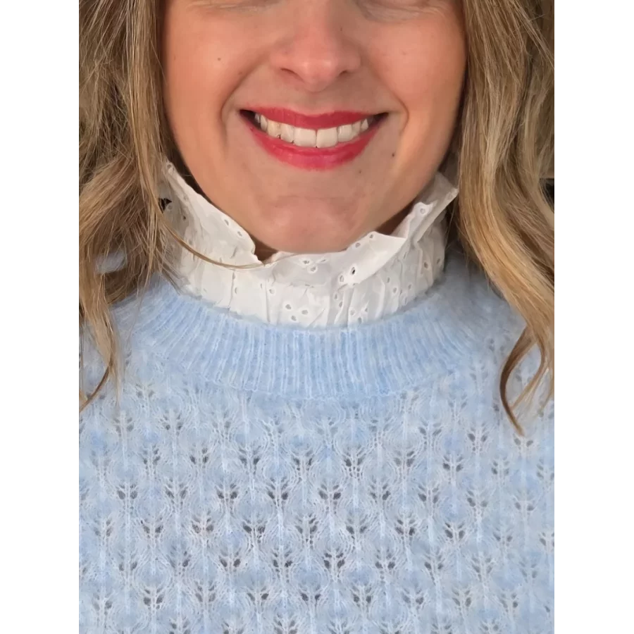 Col amovible dentelle blanc