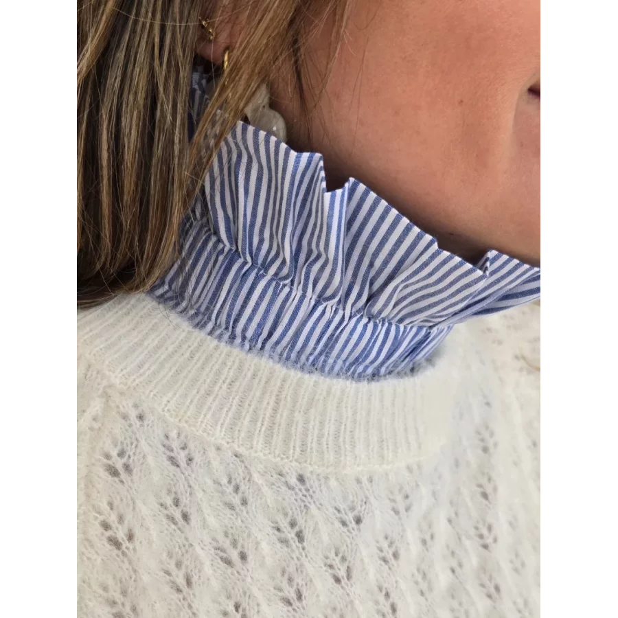 Col amovible rayures bleu