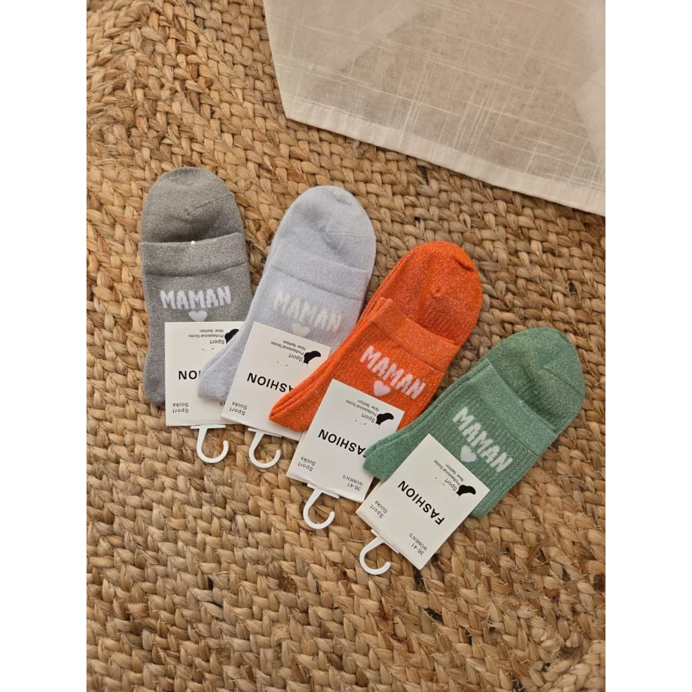 Chaussettes paillettes Maman
