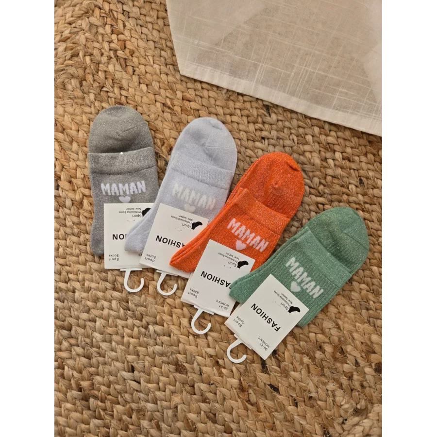 Chaussettes paillettes Maman