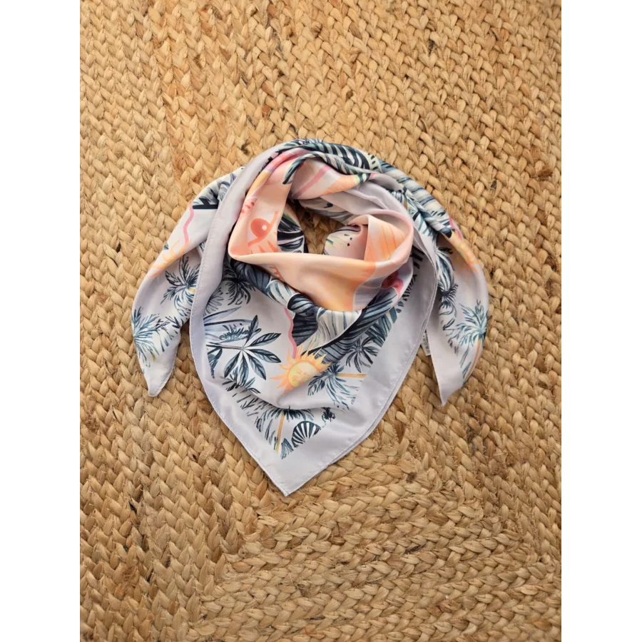 Foulard carré soyeux Soleil