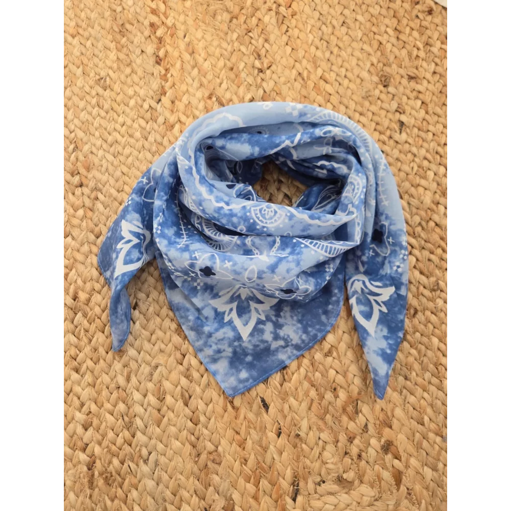 Carré coton bandana tie & dye bleu