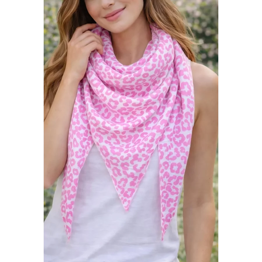 Pointe leopard gaze de coton rose