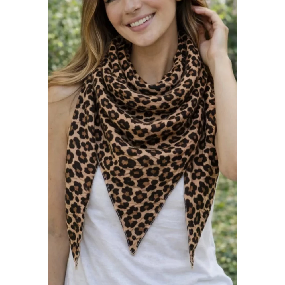 Pointe leopard gaze de coton camel