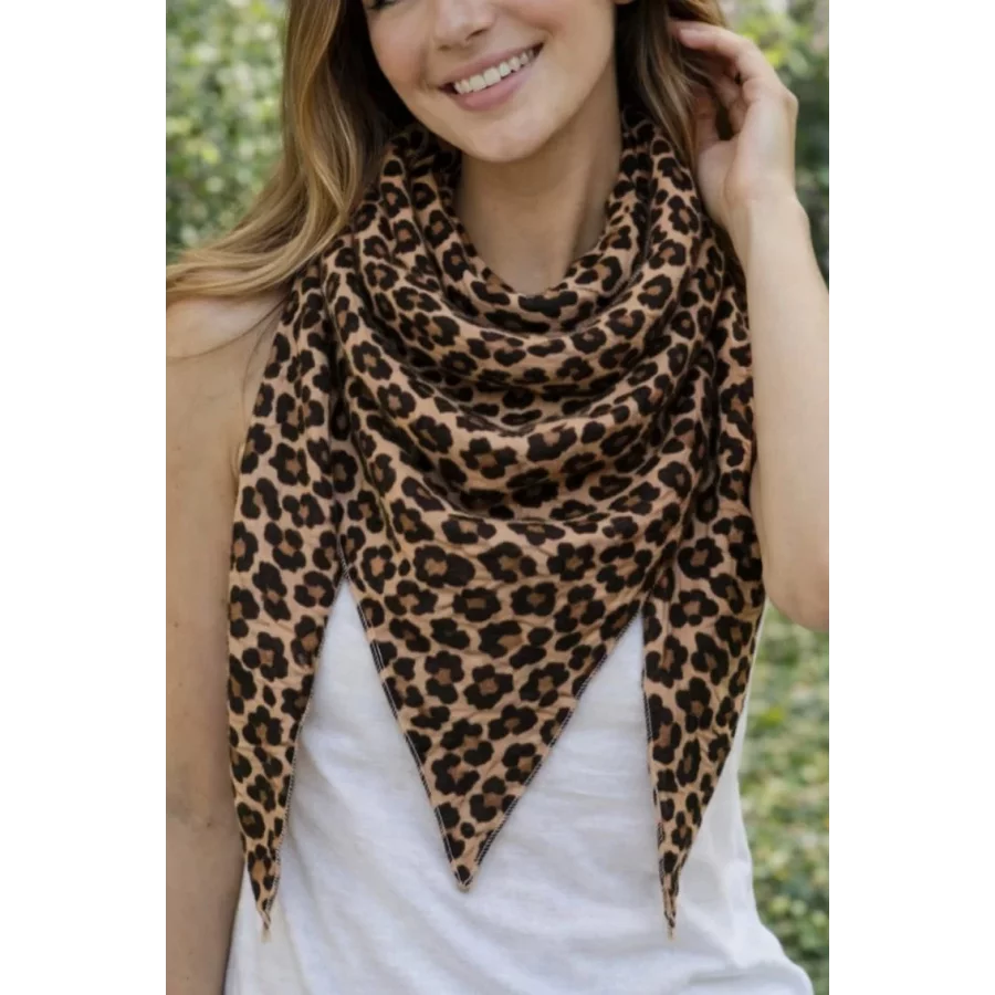 Pointe leopard gaze de coton camel