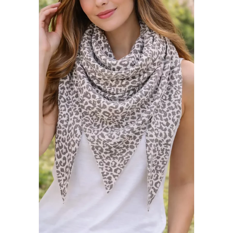 Pointe leopard gaze de coton taupe