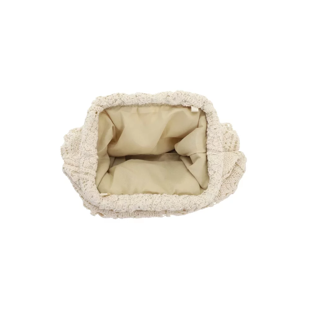 Sac pochette dentelle beige