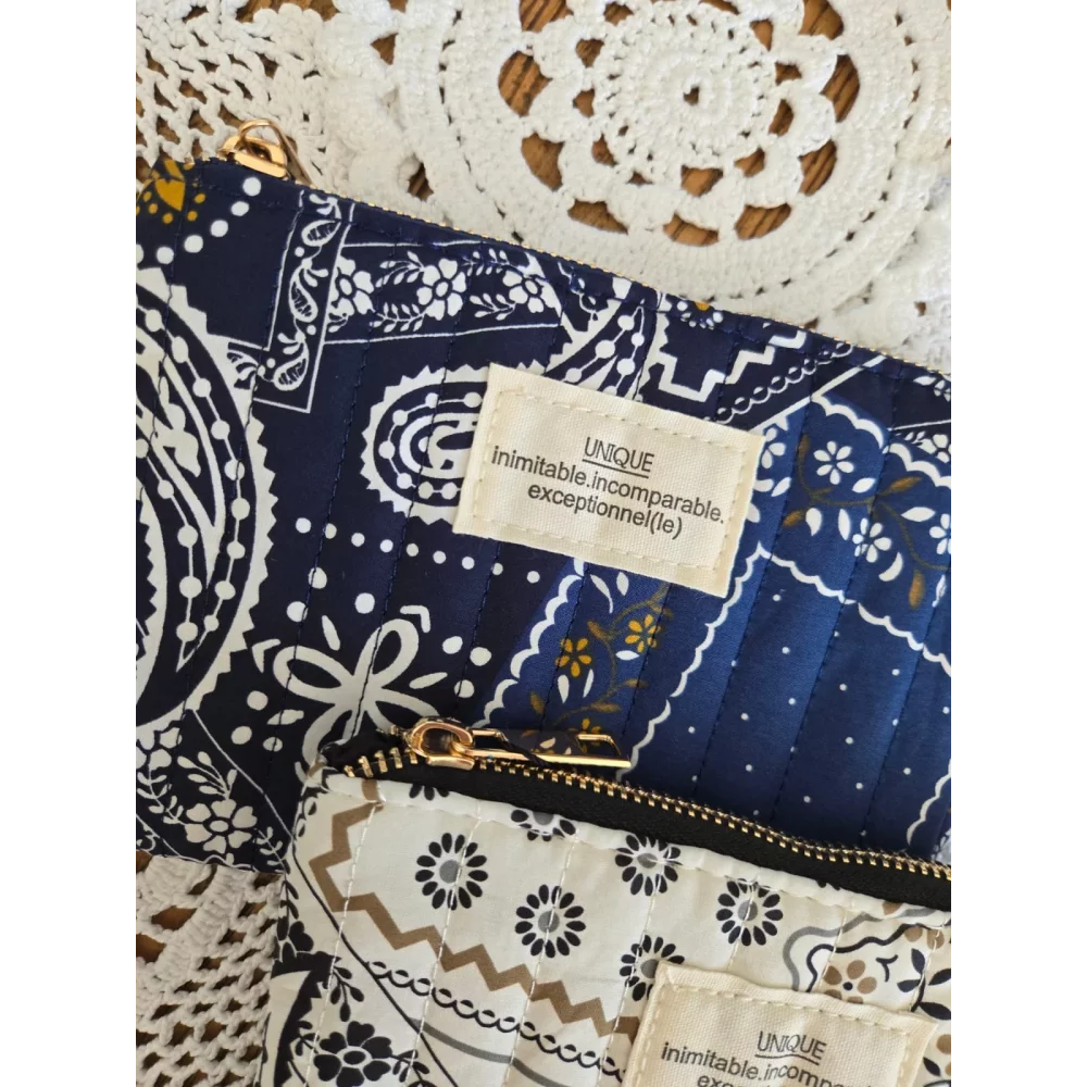 Pochette trousse tissu imprimé UNIQUE