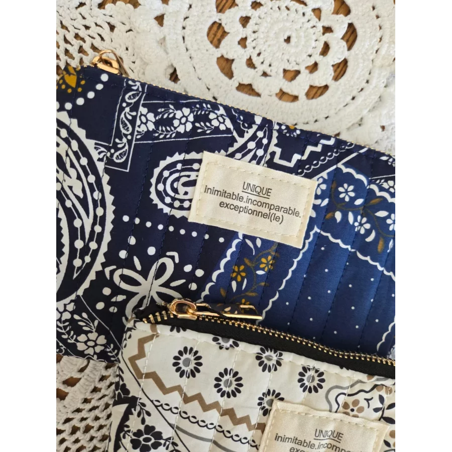 Pochette trousse tissu imprimé UNIQUE