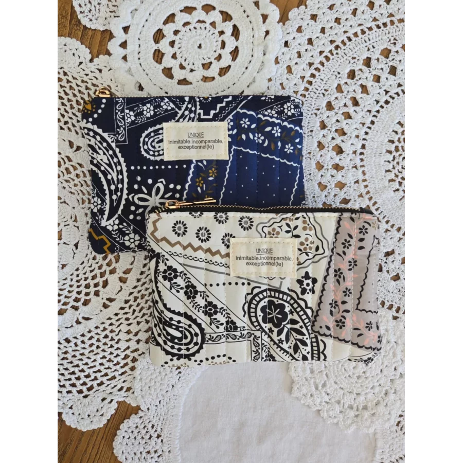 Pochette trousse tissu imprimé UNIQUE