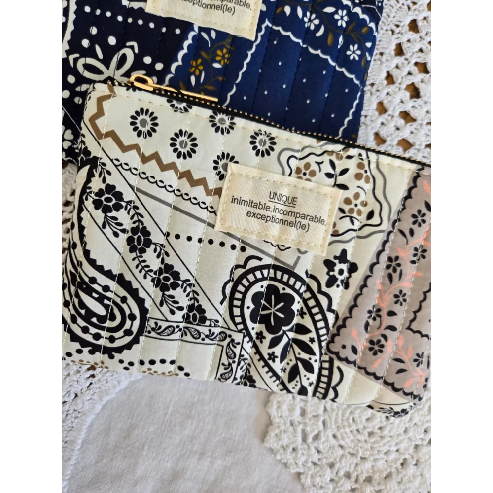 Pochette trousse tissu imprimé UNIQUE