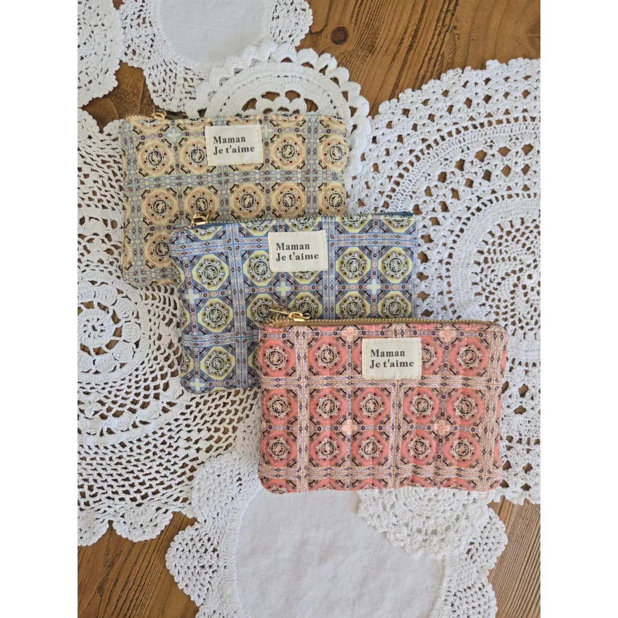 Pochette trousse tissu Maman je t'aime