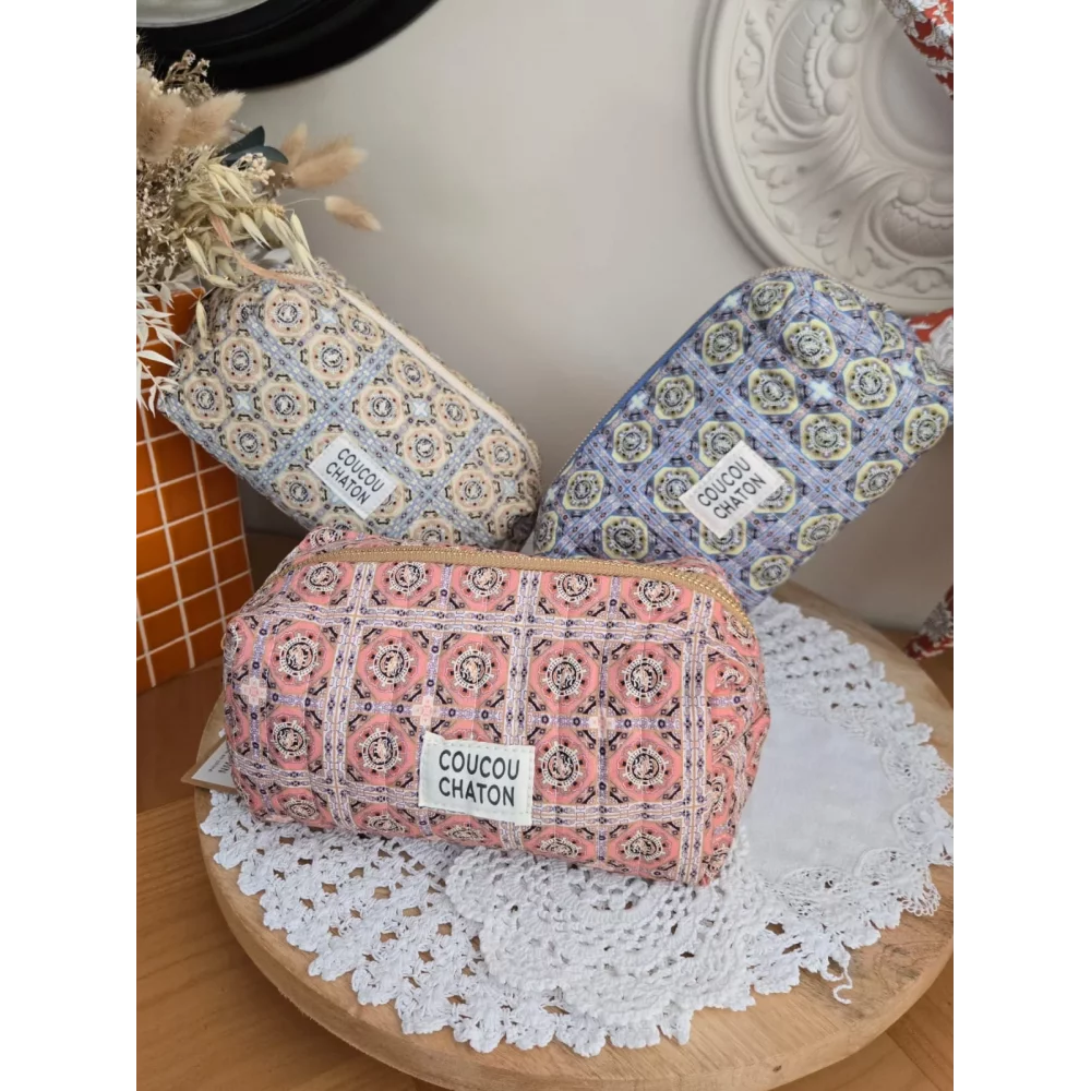 Trousse tissu imprimé Coucou Chaton