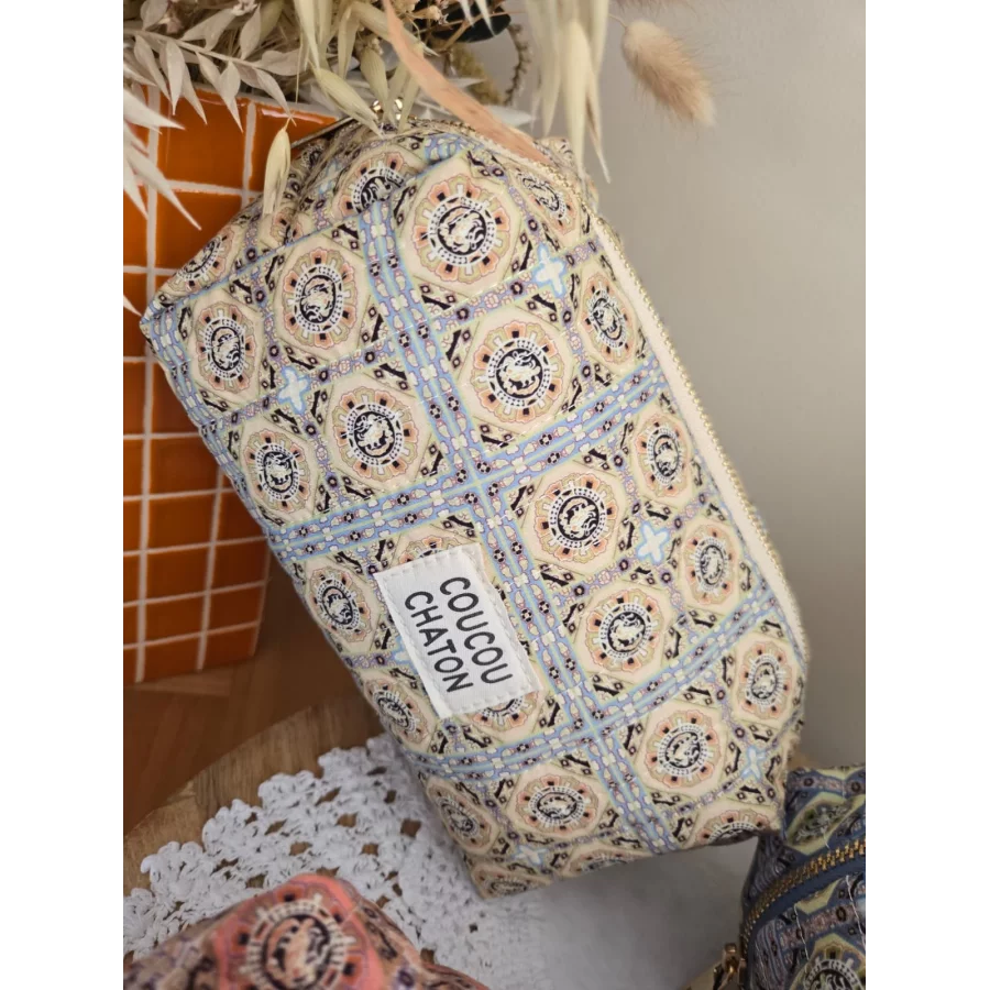 Trousse tissu imprimé Coucou Chaton