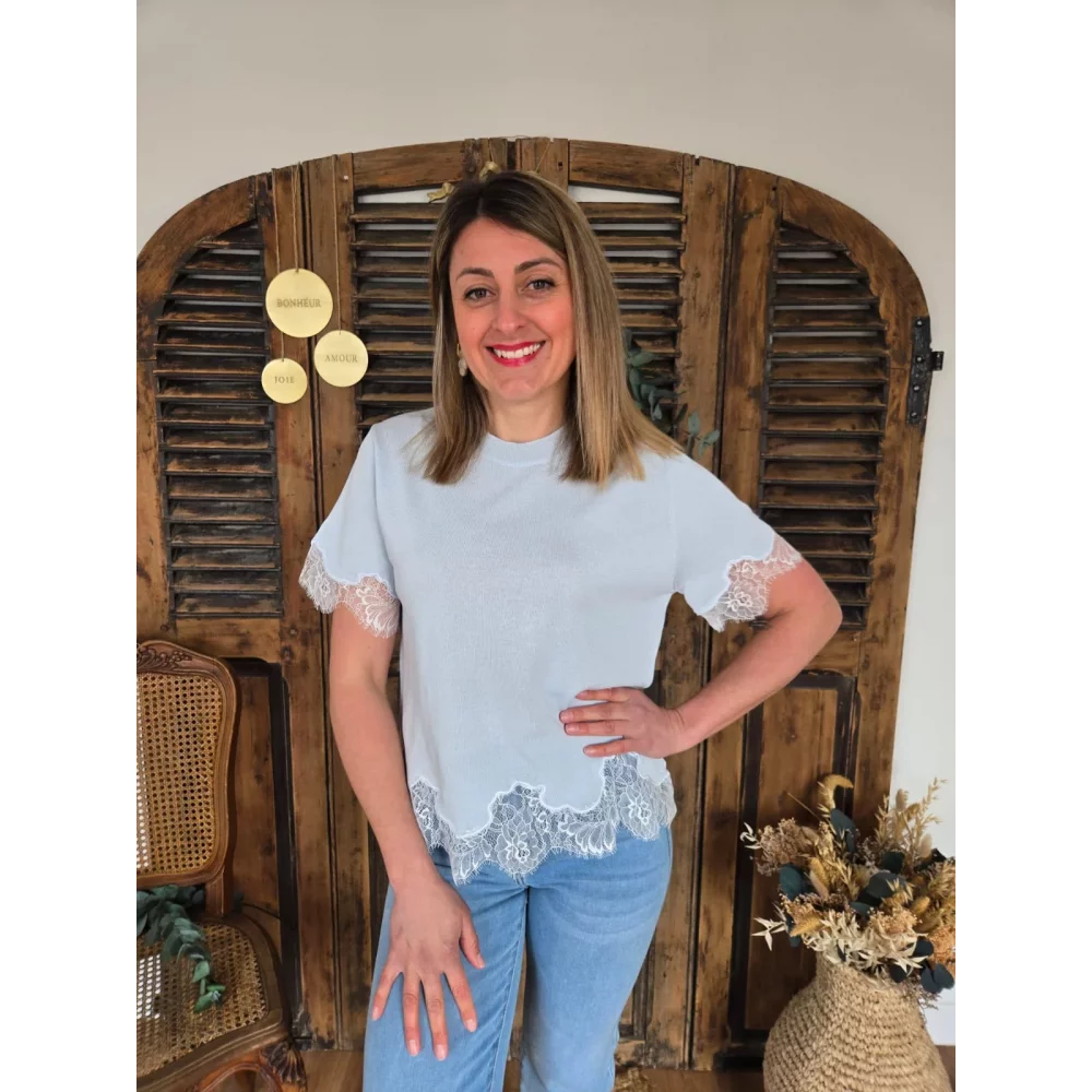Pull Timeo ciel et dentelle