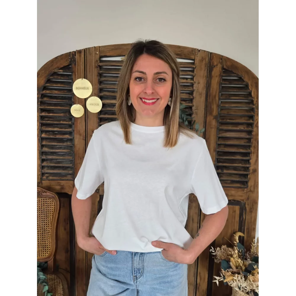 T-shirt Love coeur vichy rouge