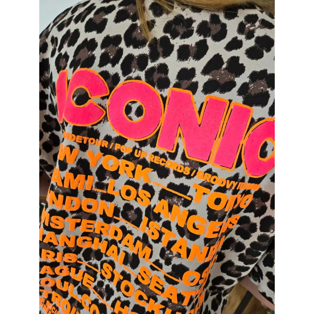 T-shirt Iconic leopard beige