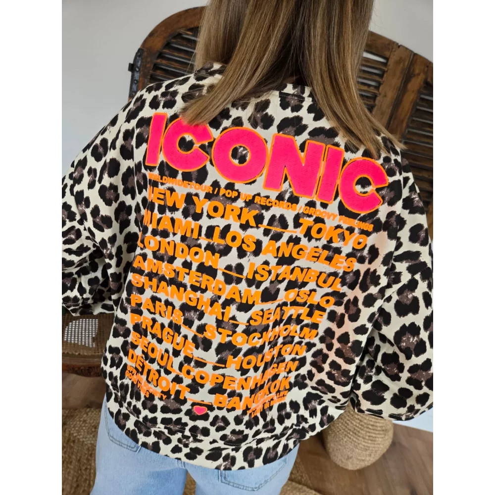 Sweat Iconic leopard beige