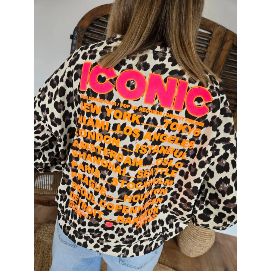 Sweat Iconic leopard beige