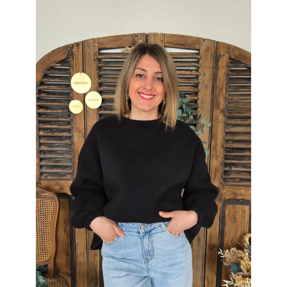 Sweat noir Mommy au dos