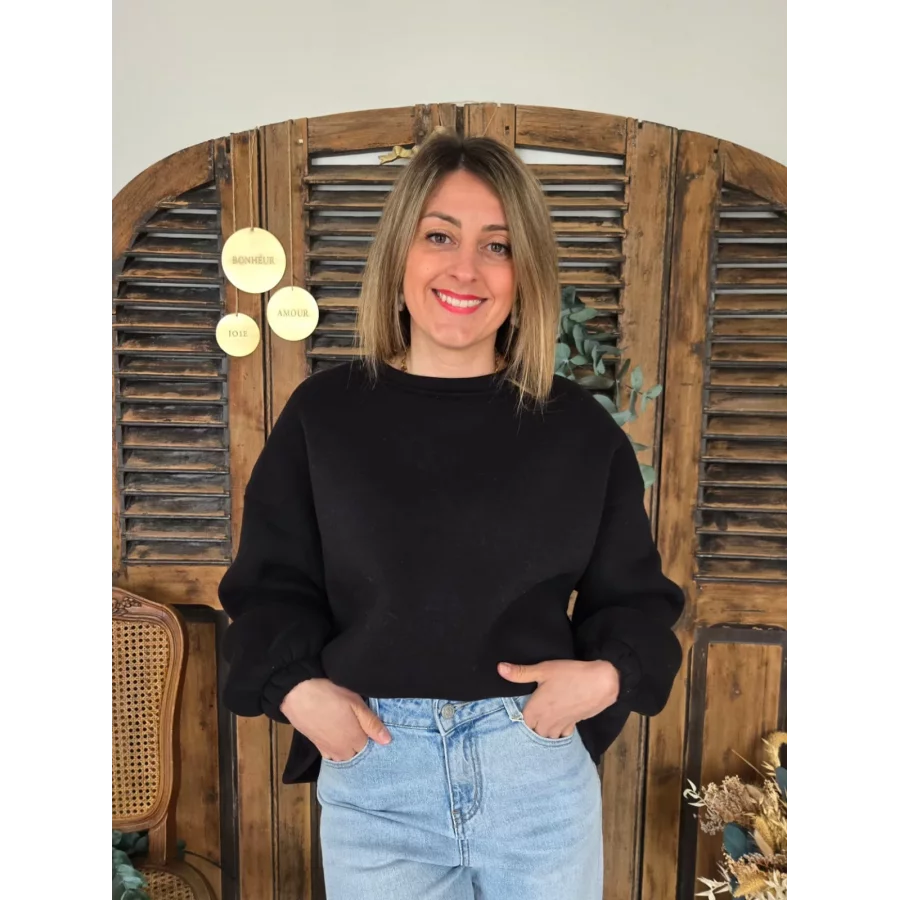 Sweat noir Mommy au dos