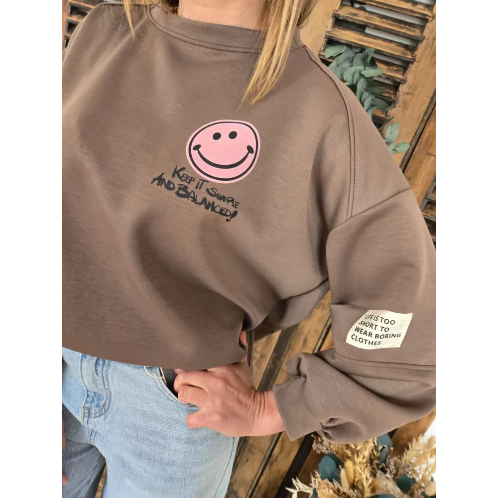Sweat chocolat Smiley rose