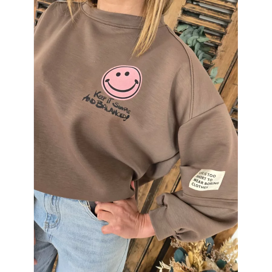 Sweat chocolat Smiley rose