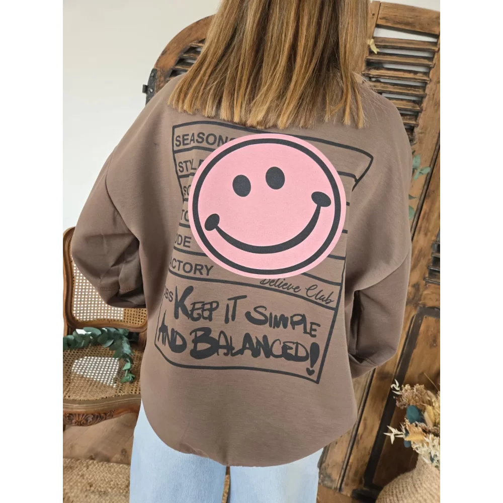 Sweat chocolat Smiley rose
