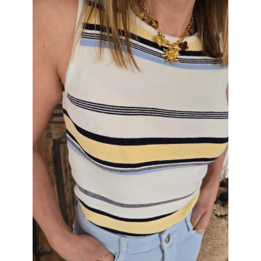 Top en maille Joachim rayures jaunes