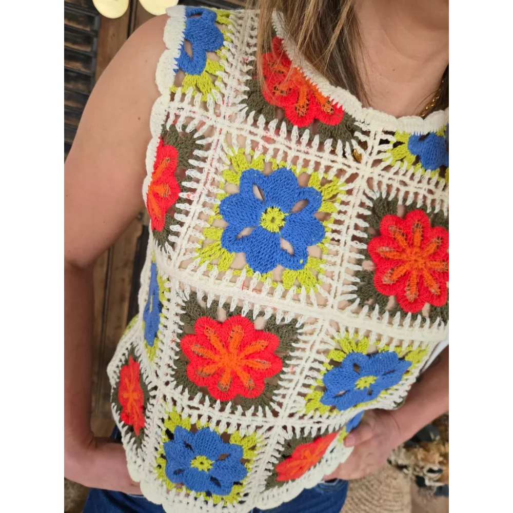 Top Jonathan crochet multicolore