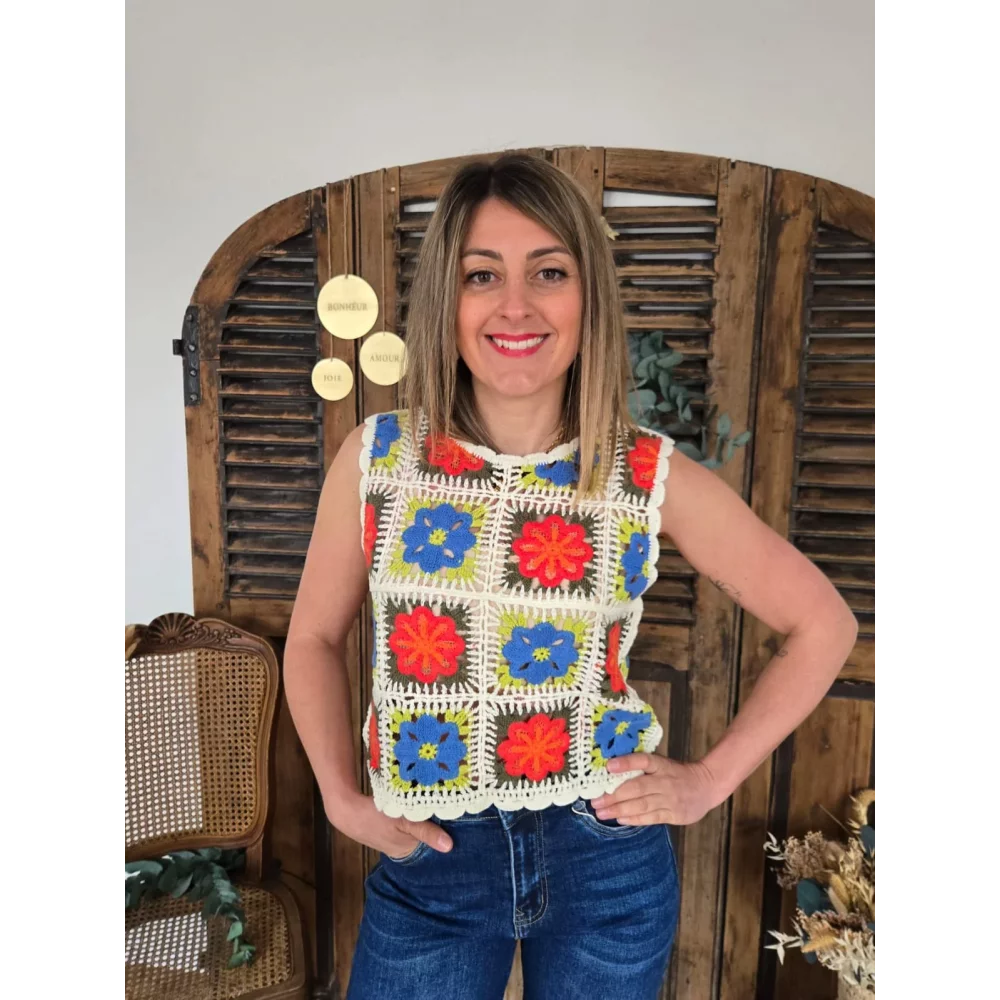 Top Jonathan crochet multicolore