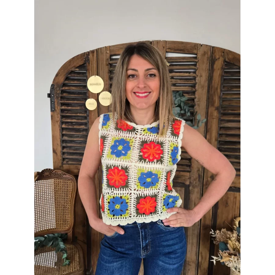 Top Jonathan crochet multicolore