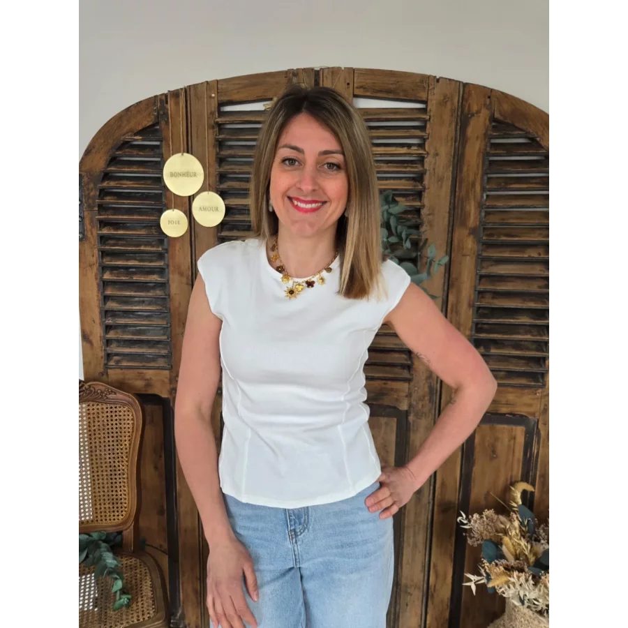 T-shirt Martial structuré blanc