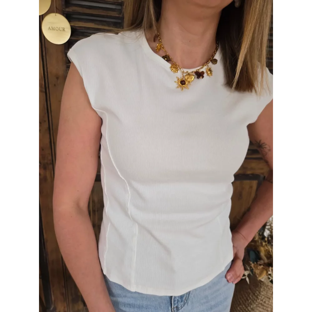 T-shirt Martial structuré blanc