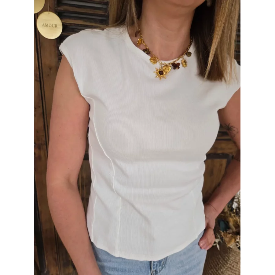 T-shirt Martial structuré blanc