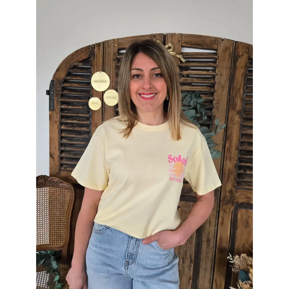 T-shirt Soleil Riviera jaune