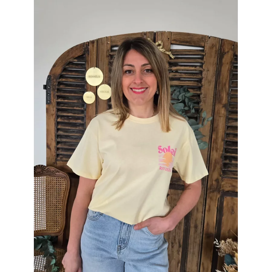 T-shirt Soleil Riviera jaune