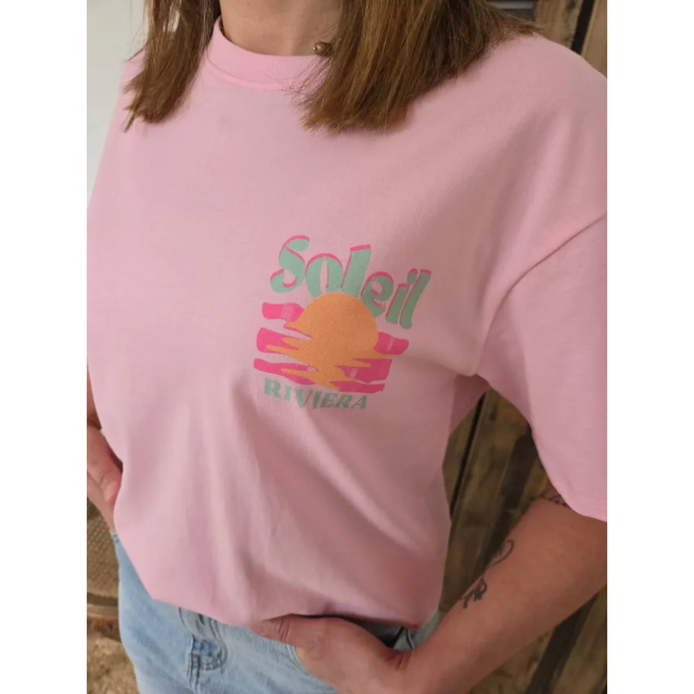 T-shirt Soleil Riviera rose