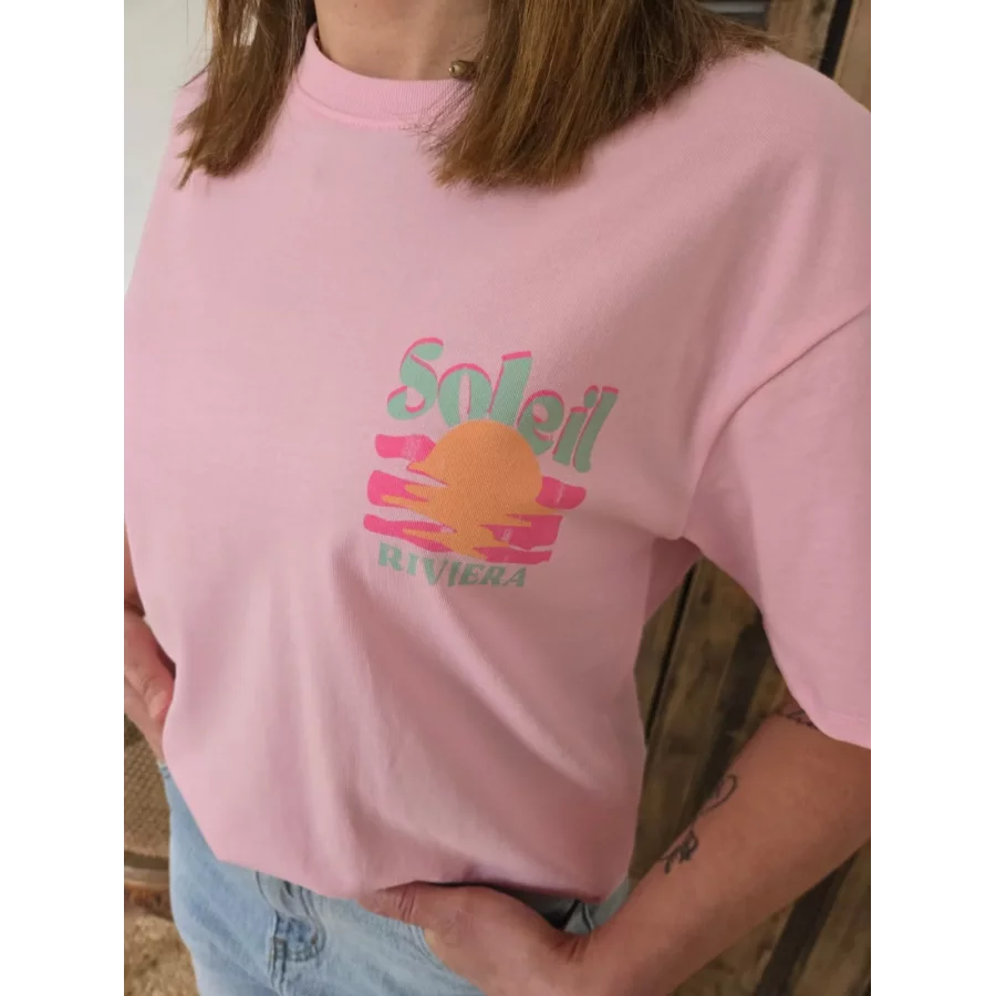 T-shirt Soleil Riviera rose