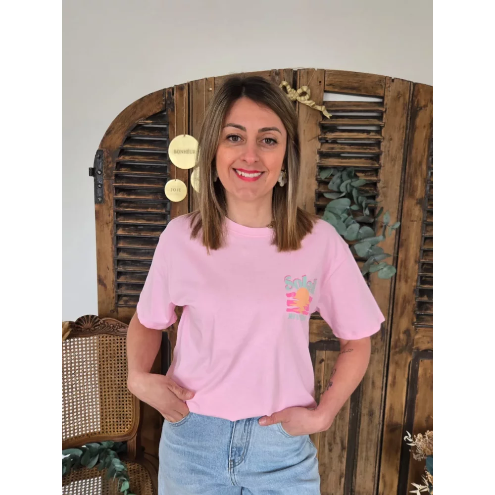 T-shirt Soleil Riviera rose