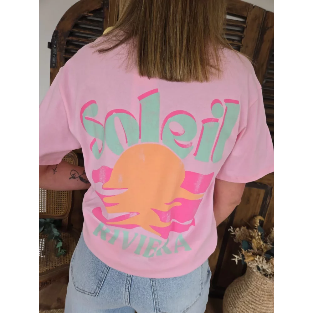 T-shirt Soleil Riviera rose